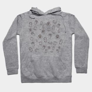 Coffee Attack Pattern Hoodie